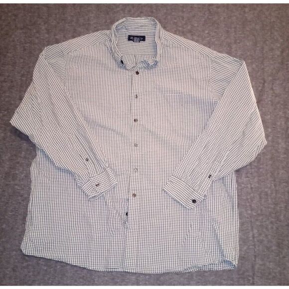 Brooks Brothers Long-Sleeve Button-Up Shirt Men's sz 2XL Black/White Plaid - Picture 1 of 3